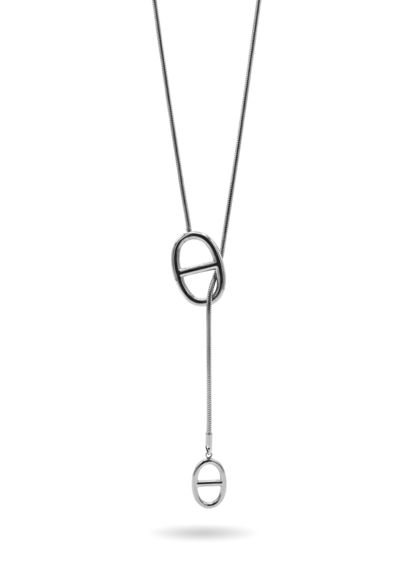 Collier pendentif en Y Maille Marine argent