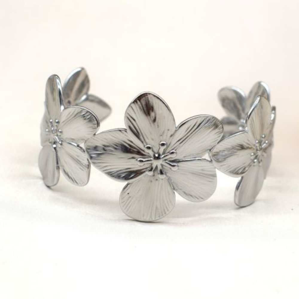 Jonc Fleur Acier Inoxydable pas cher