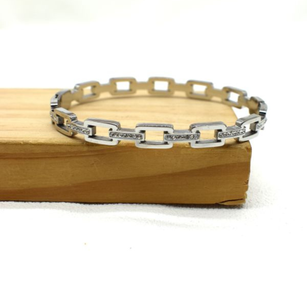 Bracelet Jonc Maillon Strass