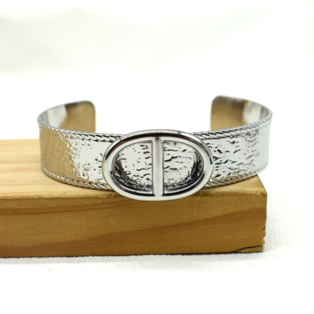 Bracelet Jonc Médaillon Ovale