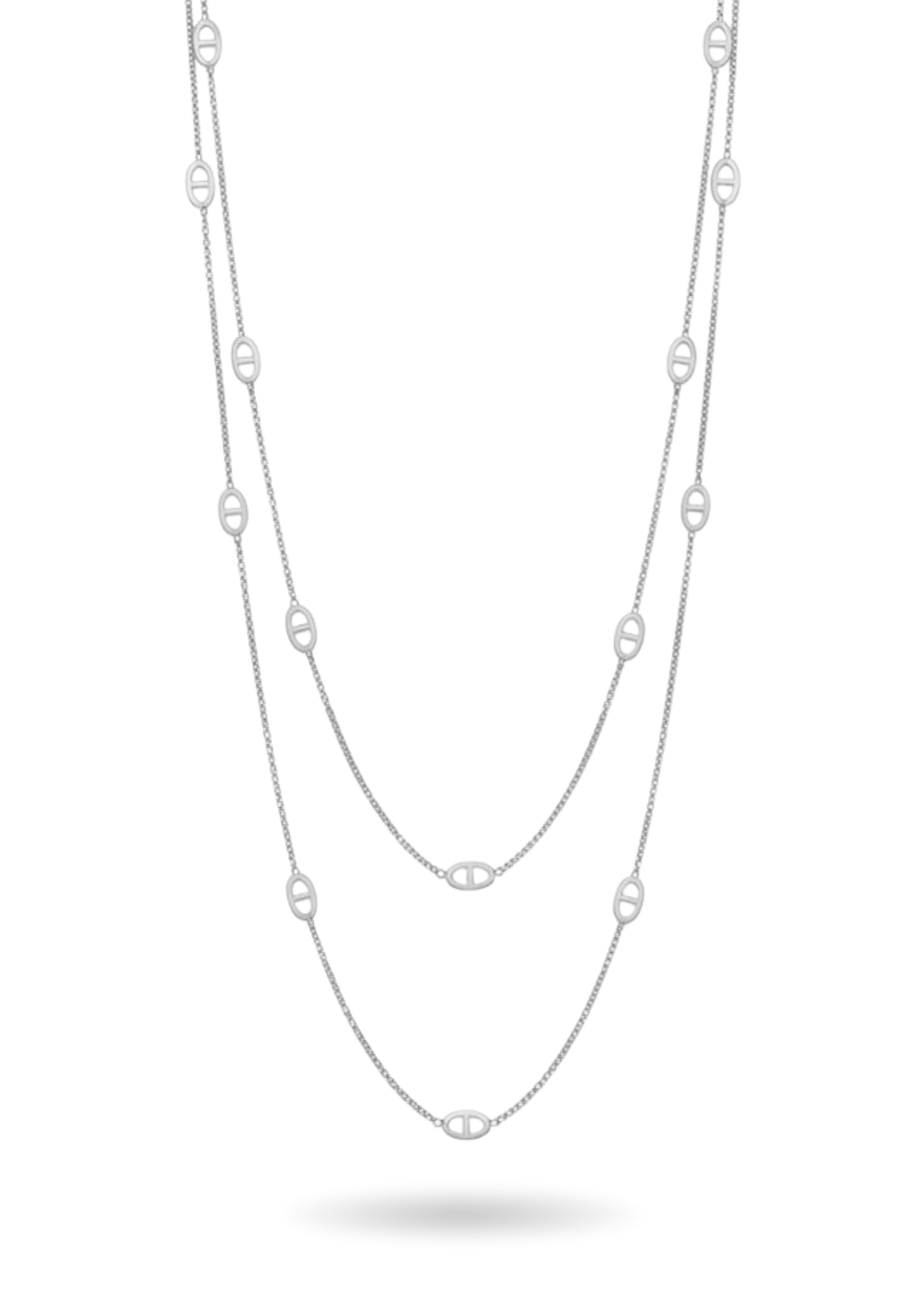Double Sautoir Maille Marine femme
