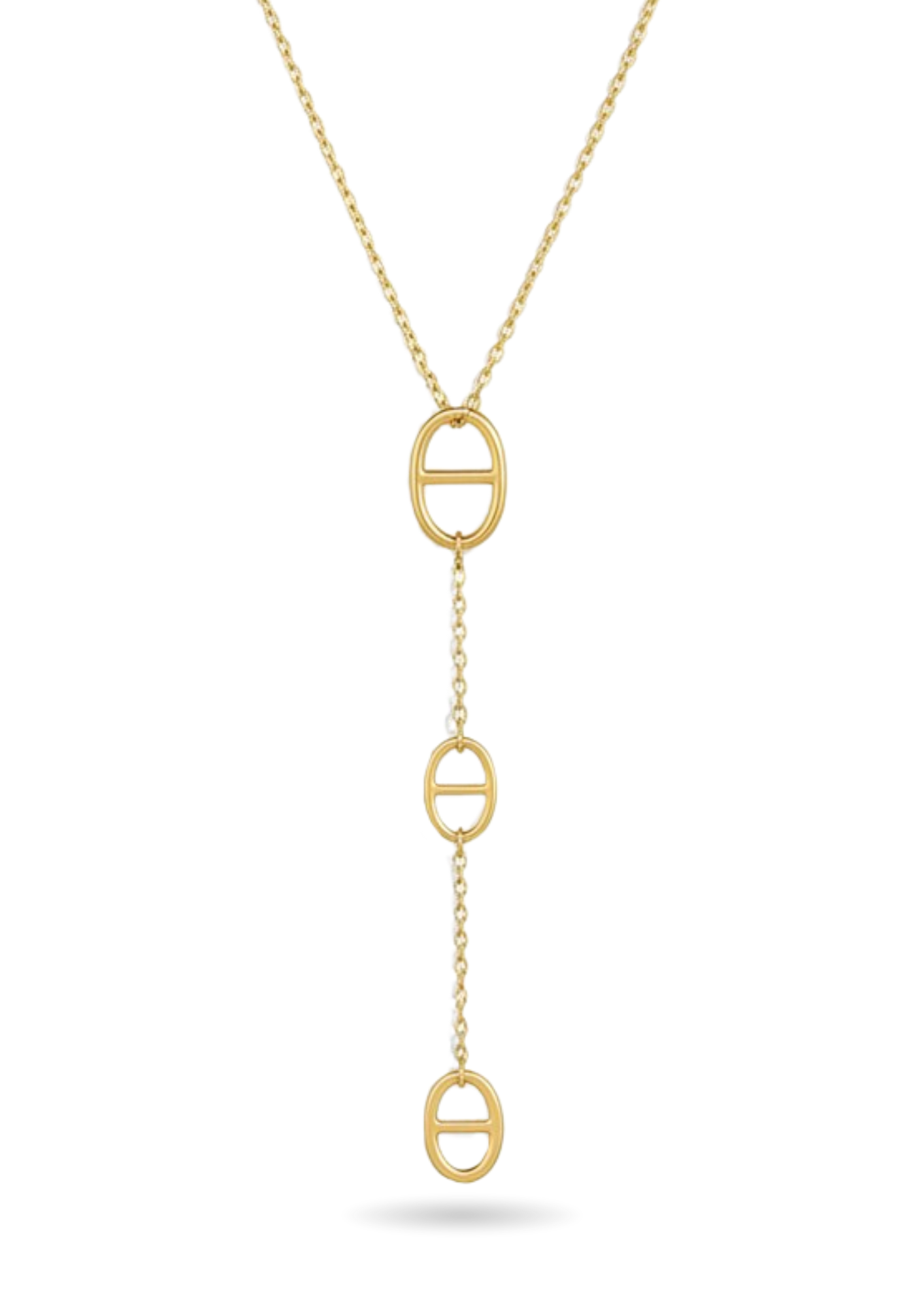 Collier Y Triple Maille Marine