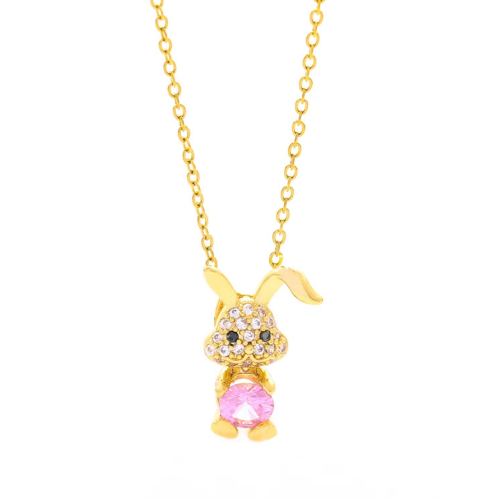 Collier Lapin Pierre Rose
