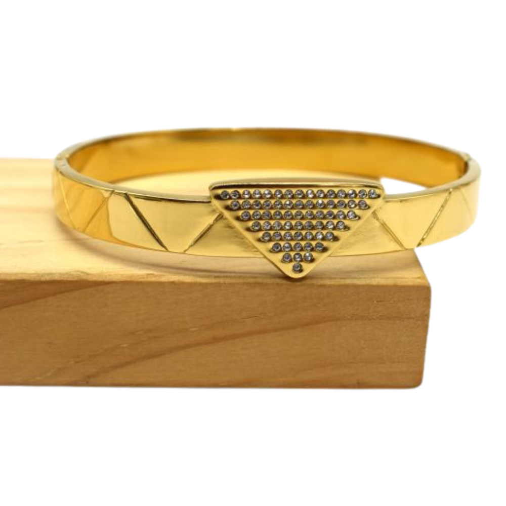 Bracelet Jonc Triangle Strass
