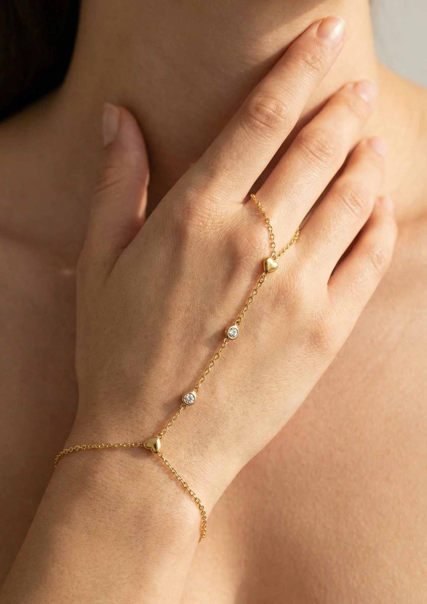 Chaine de Main Coeur et Diamant