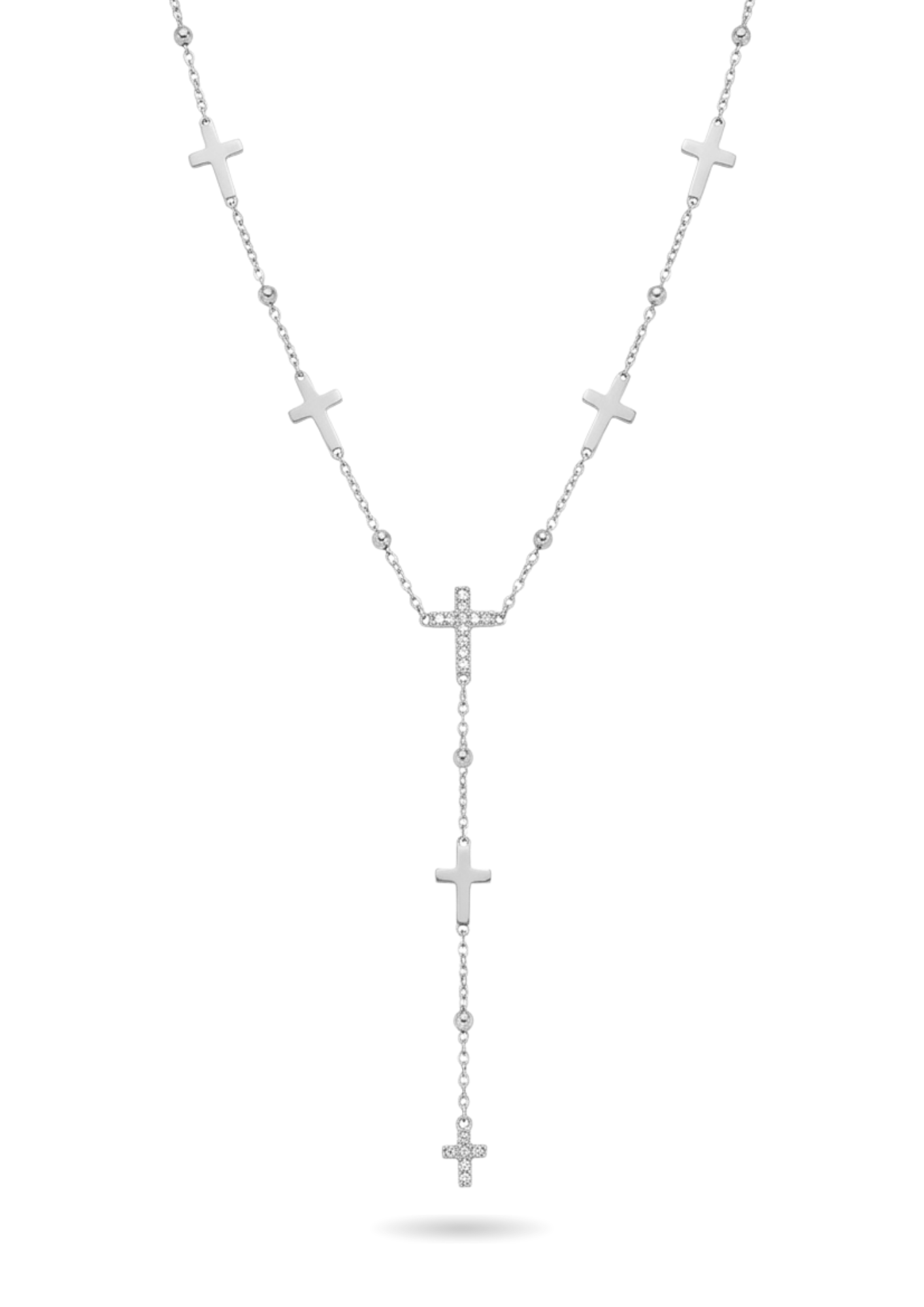 Collier Y Croix argent