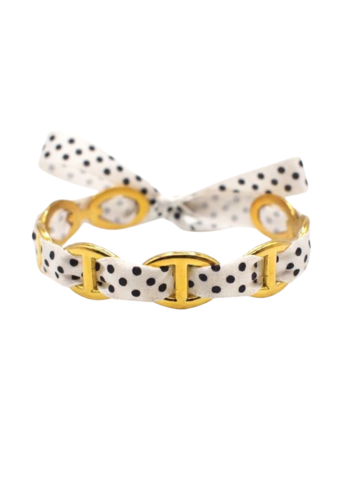 Jonc Maille Marine Ruban Pois