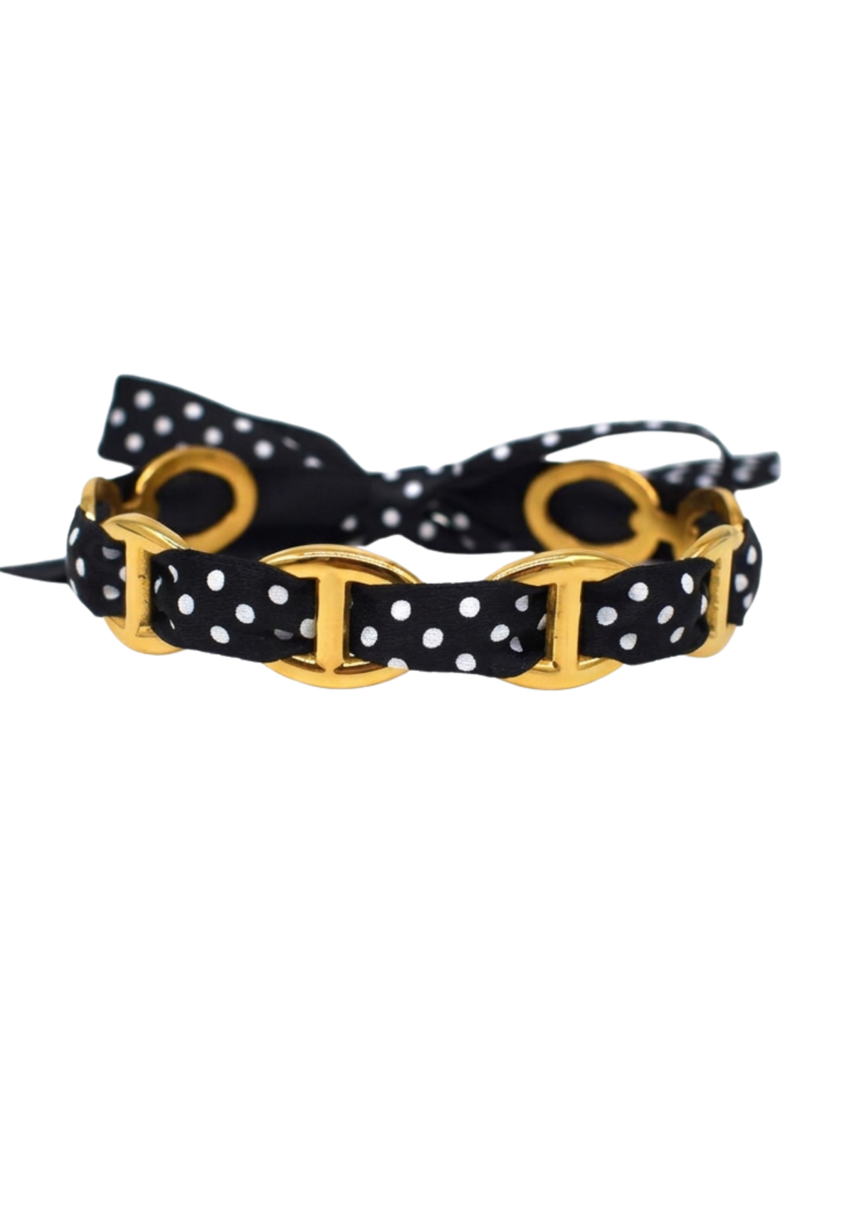 Jonc Maille Marine Ruban Pois