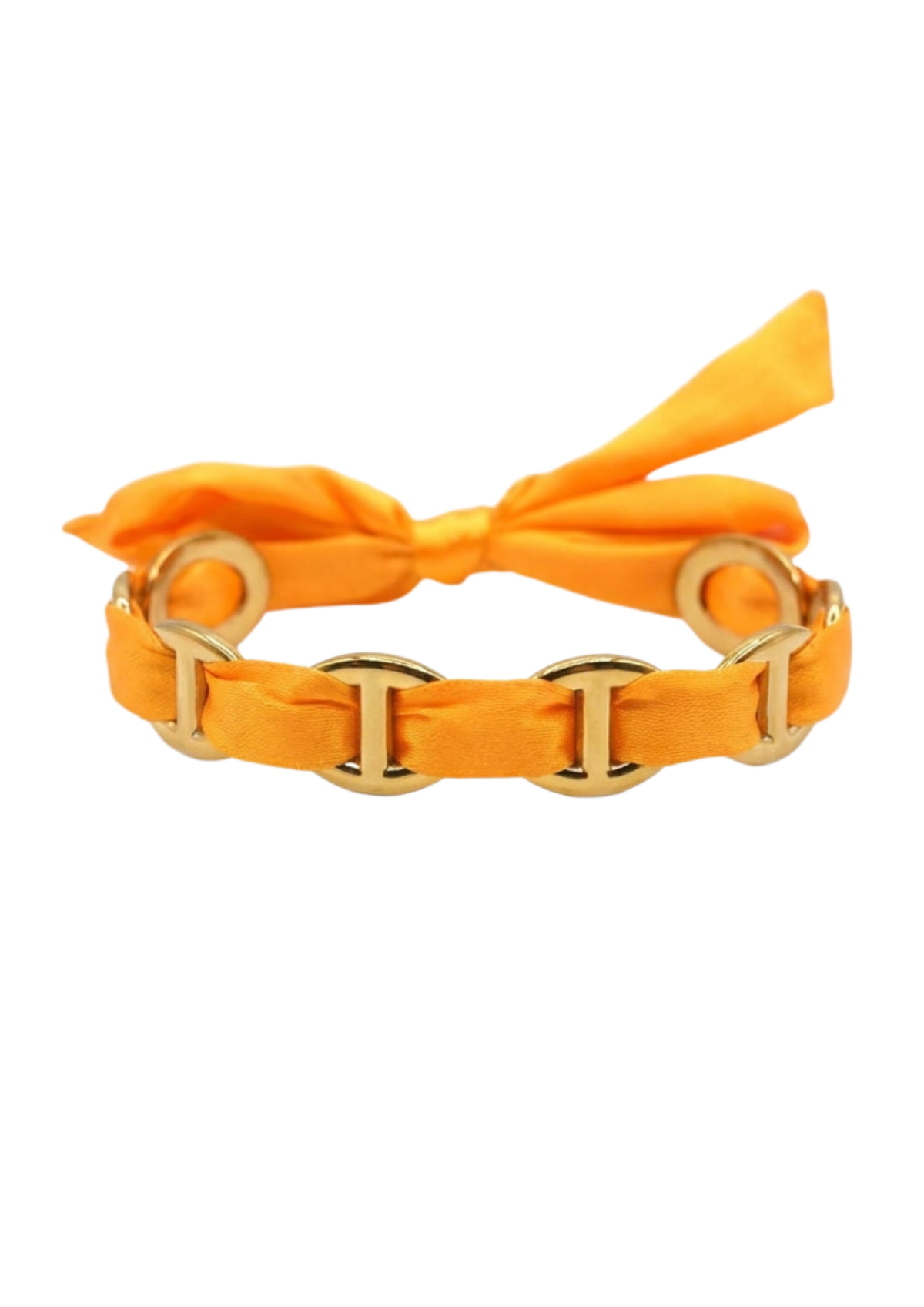 Jonc Maille Marine Ruban orange