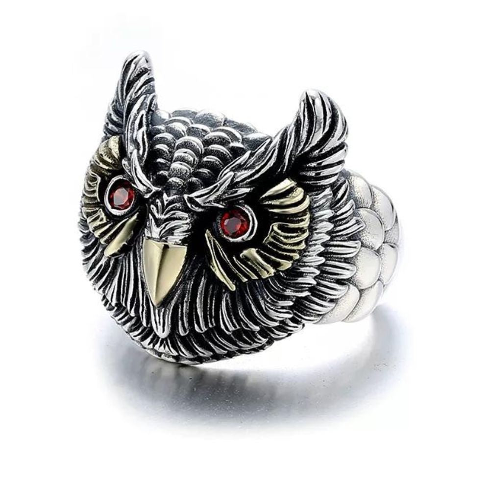 bague chouette homme