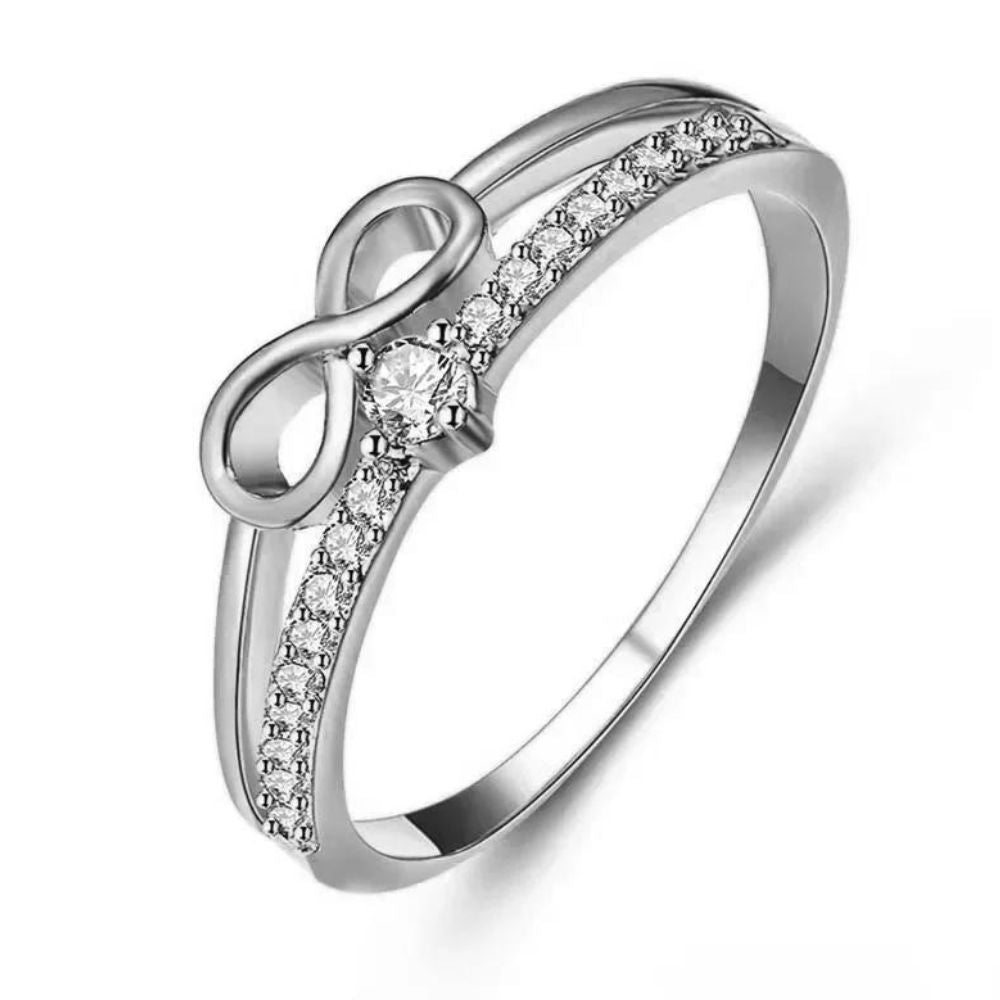 bague alliance infini de couleur argent