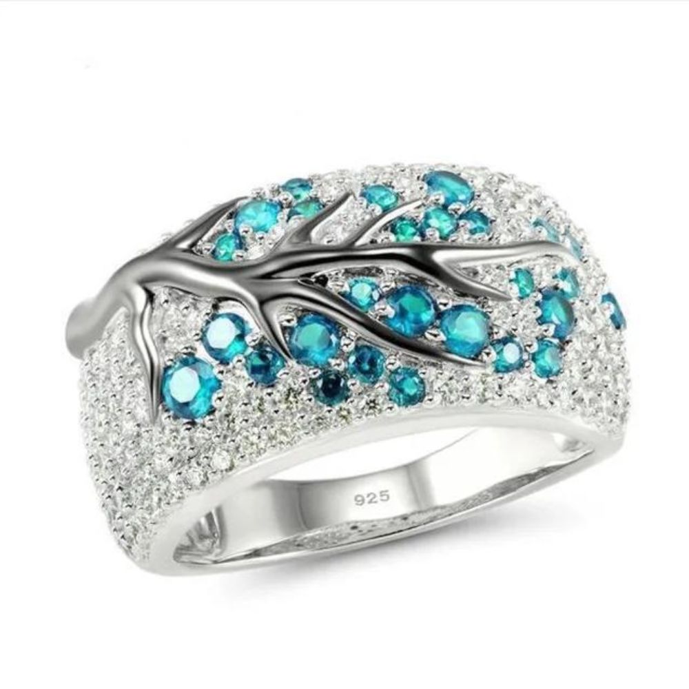 bague arbre de vie anna couleur bleu