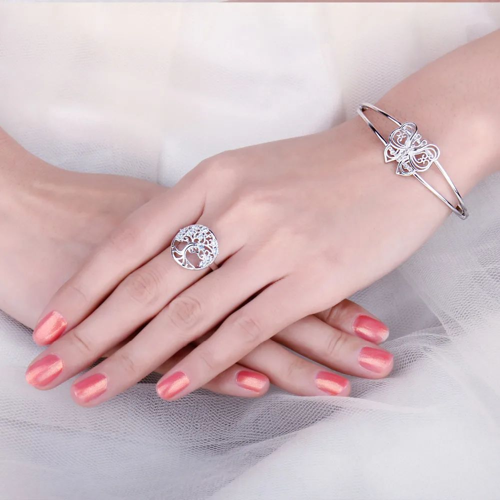 Bague Arbre de Vie Argent Diamants