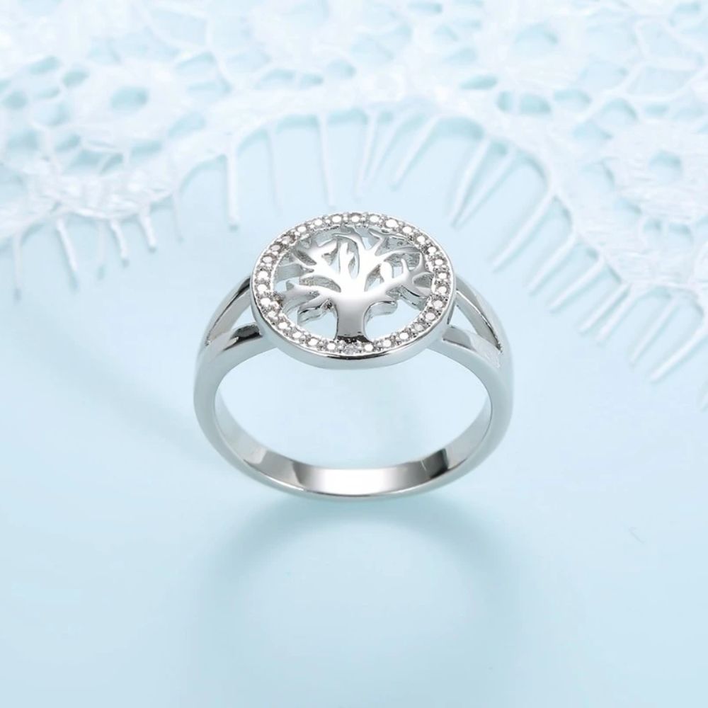 Bague Arbre de Vie Or Blanc