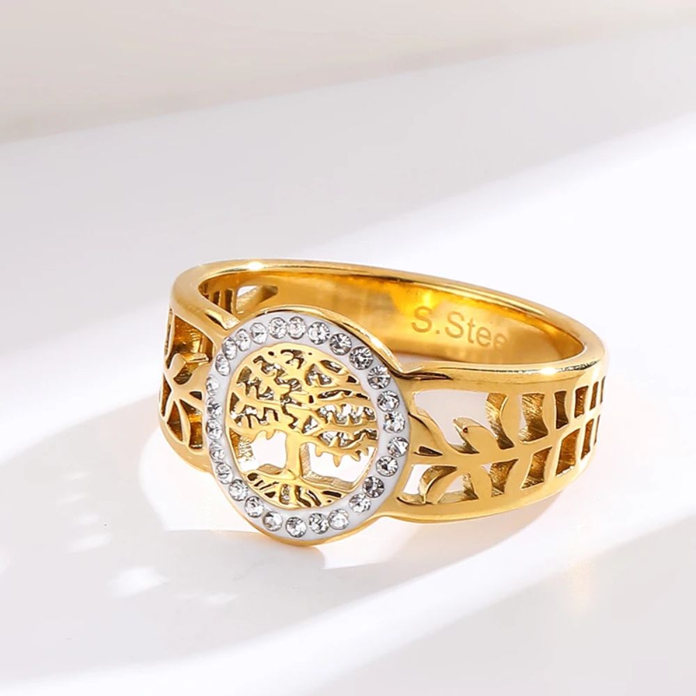 Bague Arbre de Vie Plaqué Or