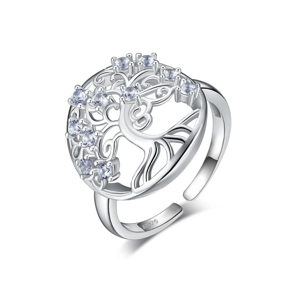 Bague Arbre de Vie Argent Diamants