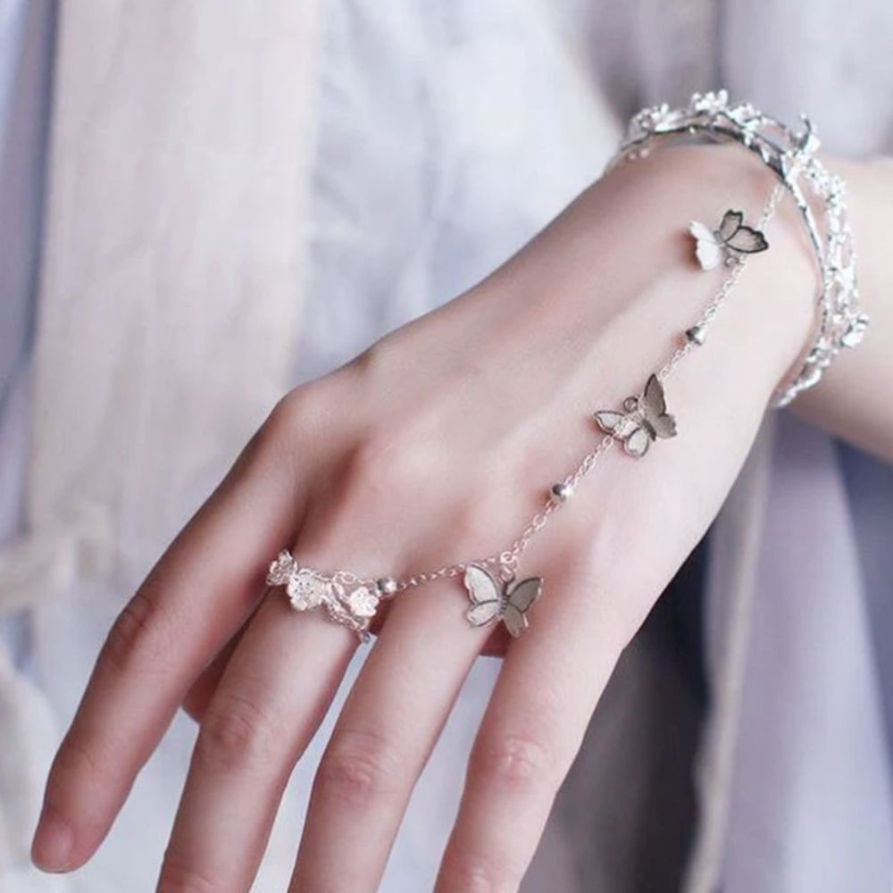 Bague Bracelet Papillon Argent