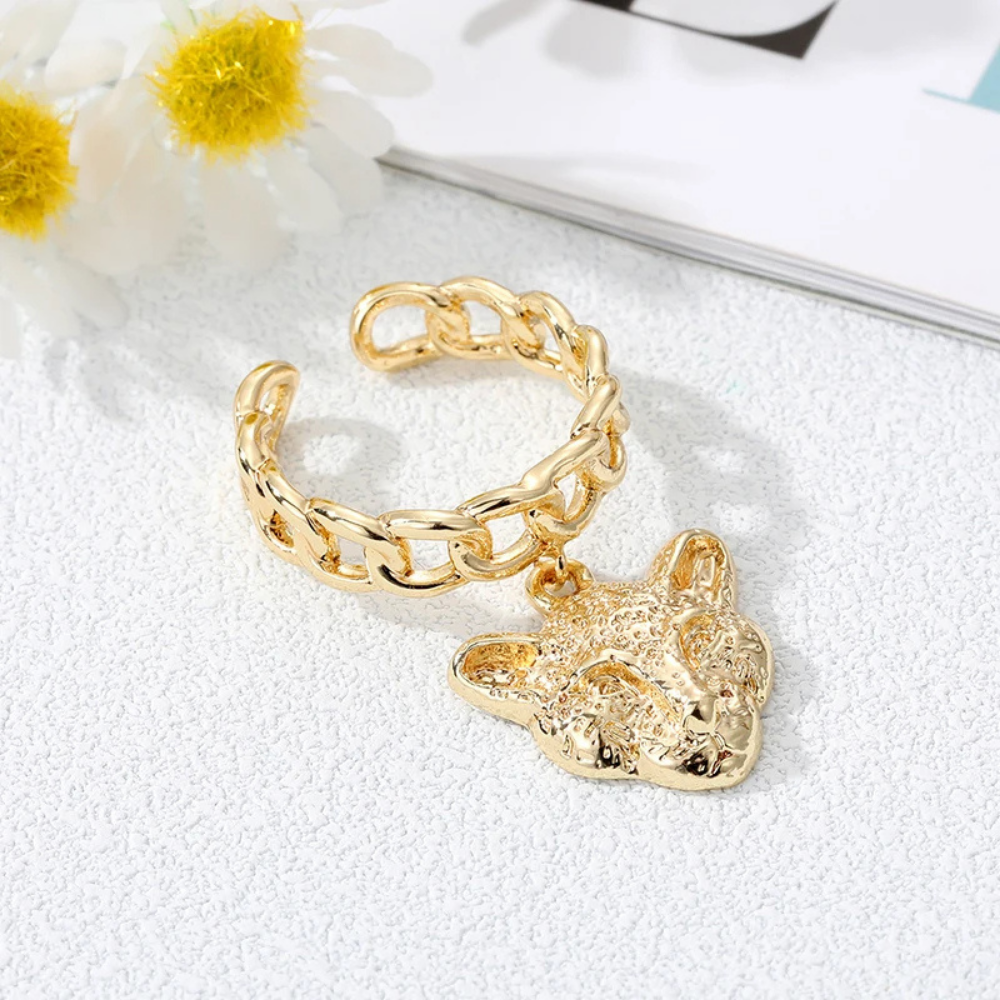 Bague Breloque Tête Félin