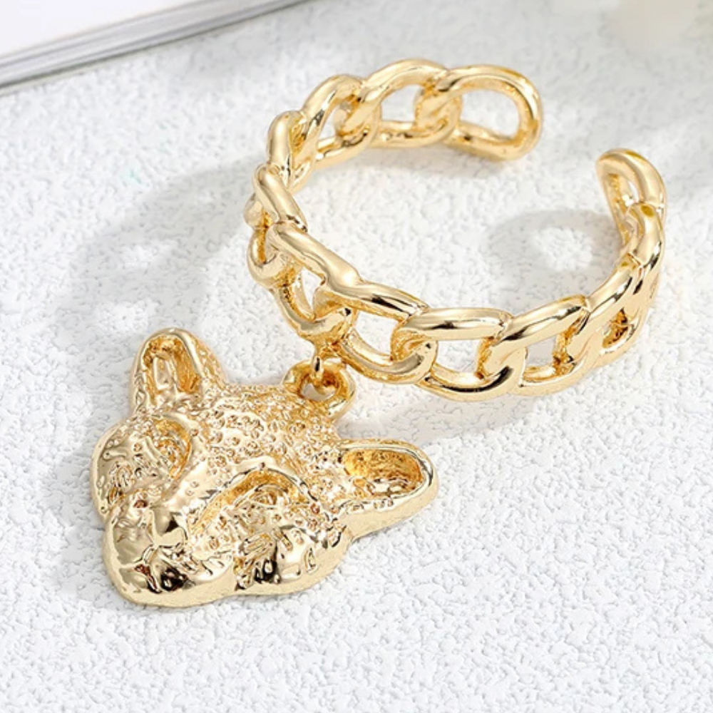 Bague Breloque Tête Félin