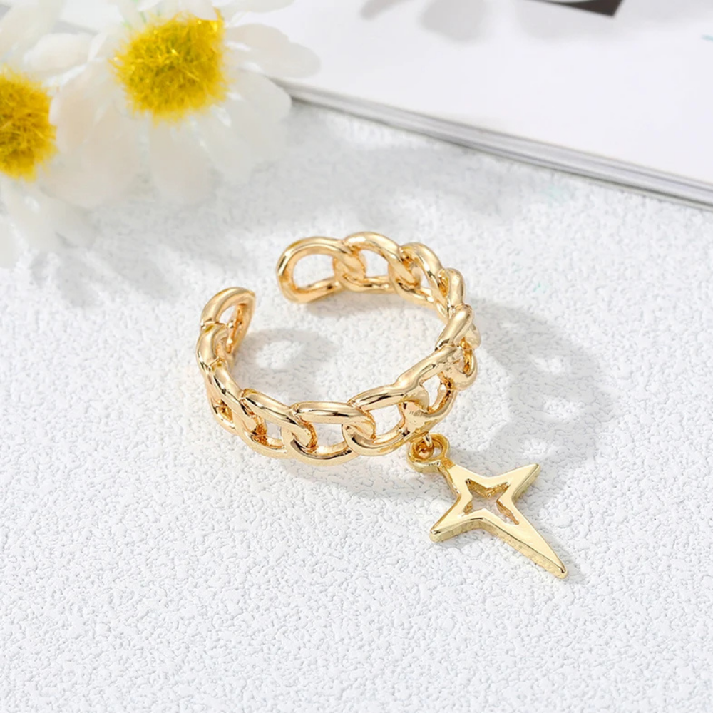 Bague Breloque Étoile Longue