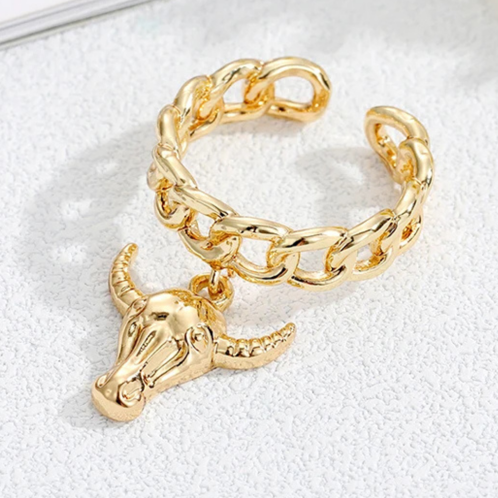 Bague Breloque Tête Taureau