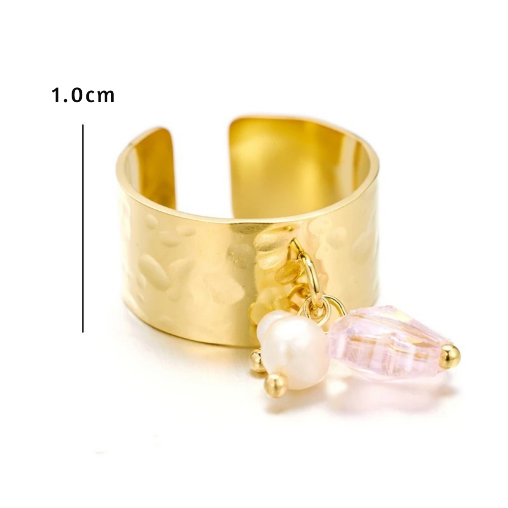 Bague Breloque Papillon Rose