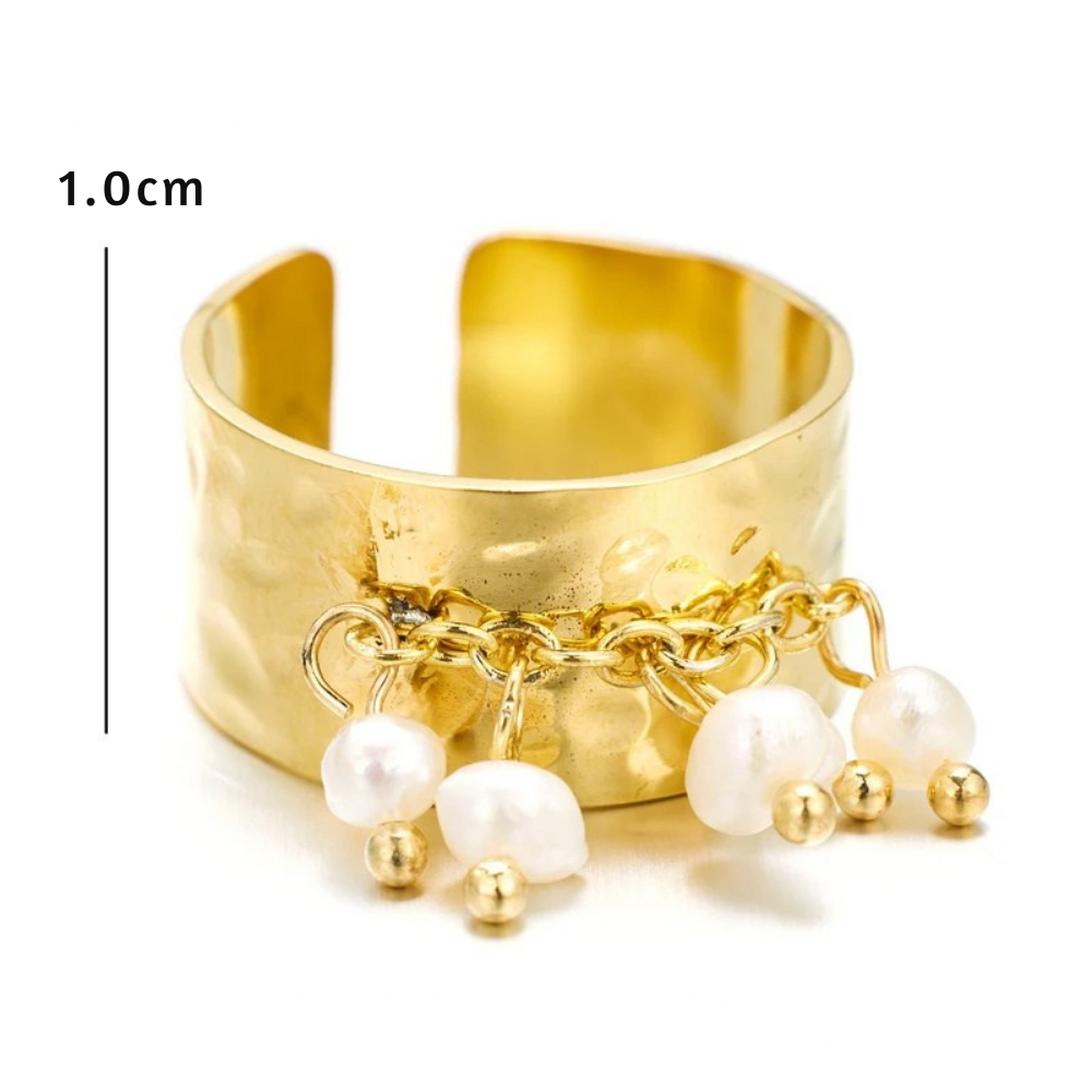 Bague Breloque Perles Eau Douce