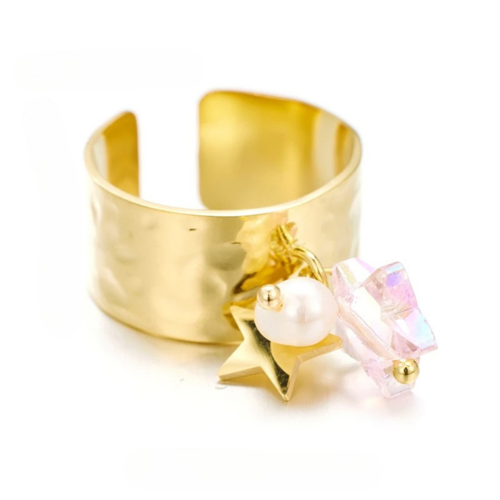 Bague Breloque Double Étoile