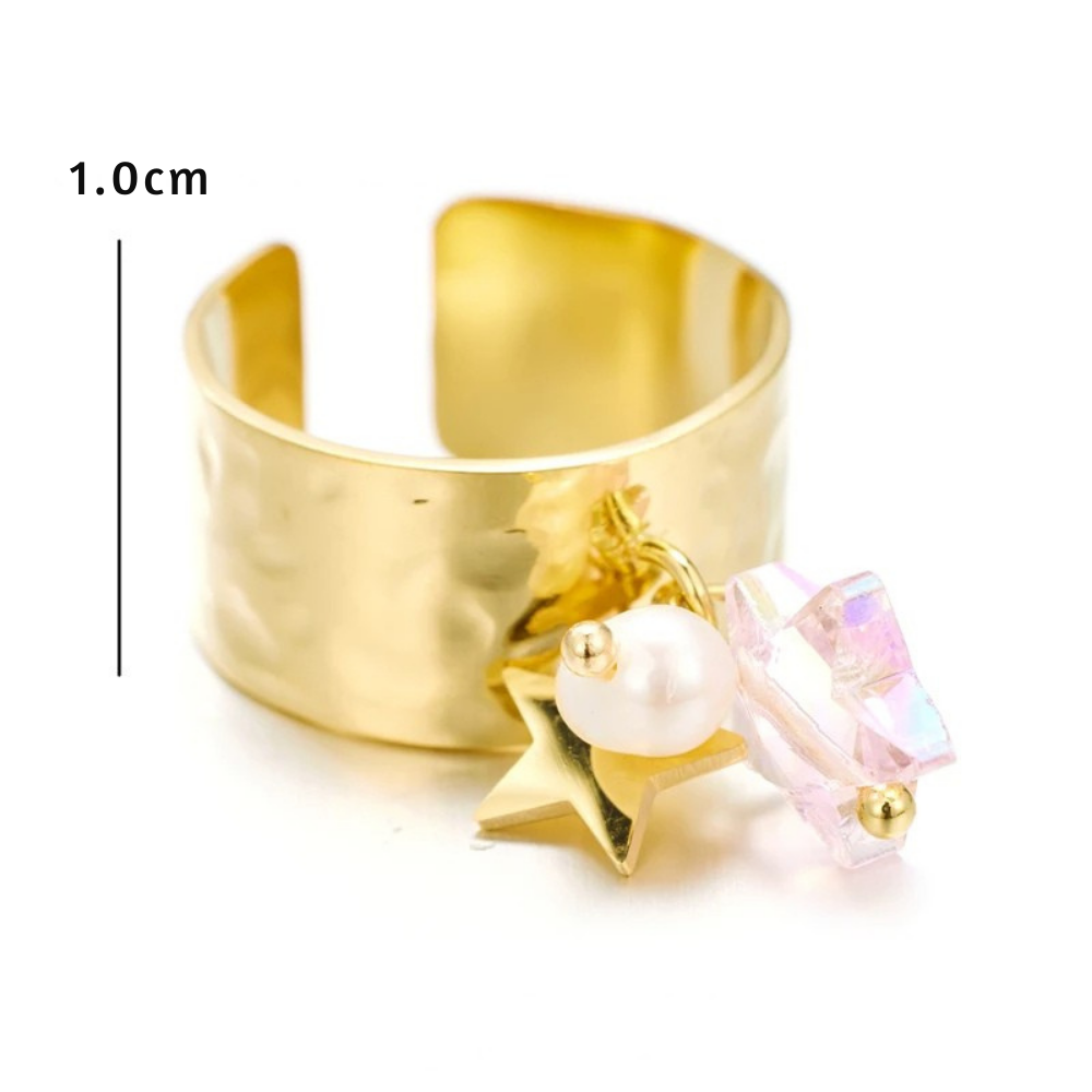 Bague Breloque Double Étoile