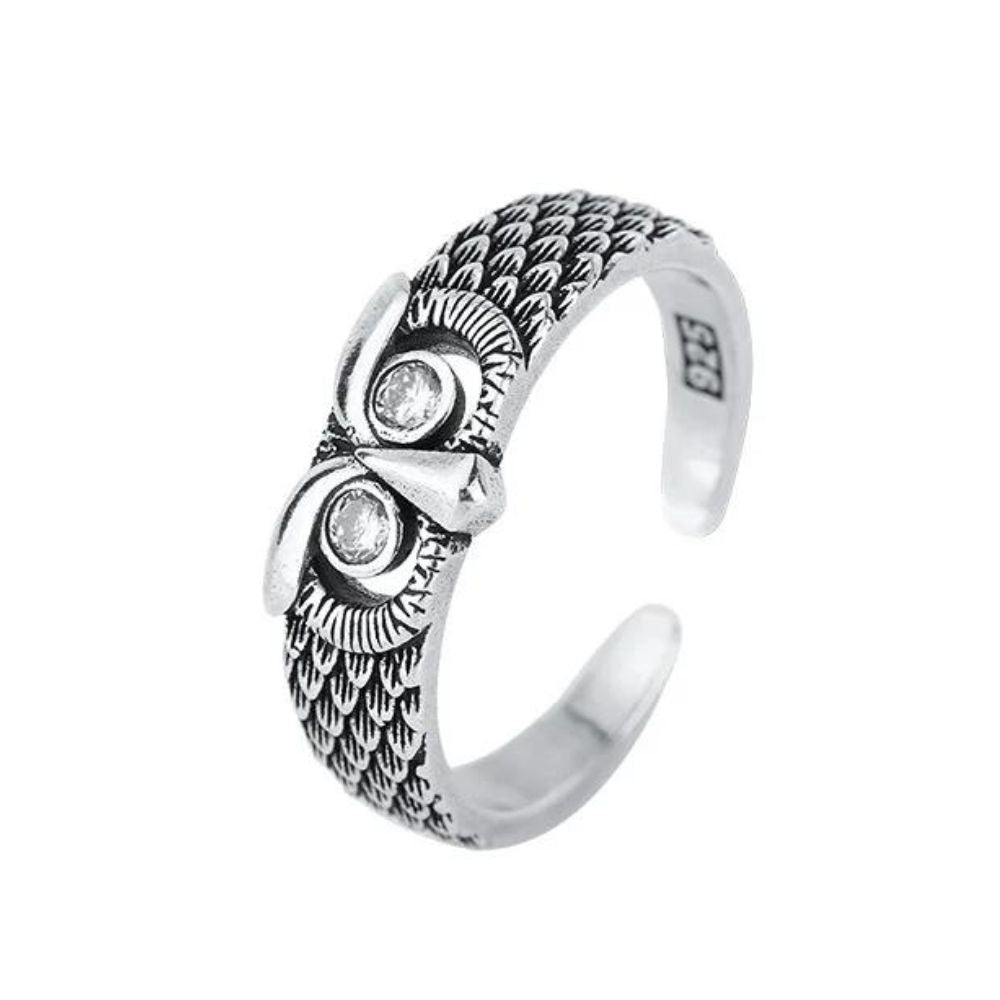 bague chouette argent