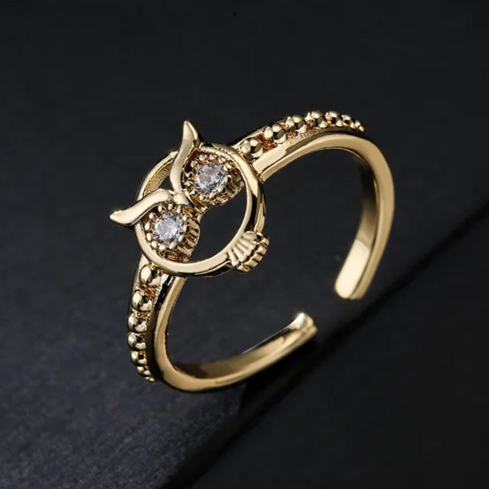 bague ajustable de couleur or pour femme