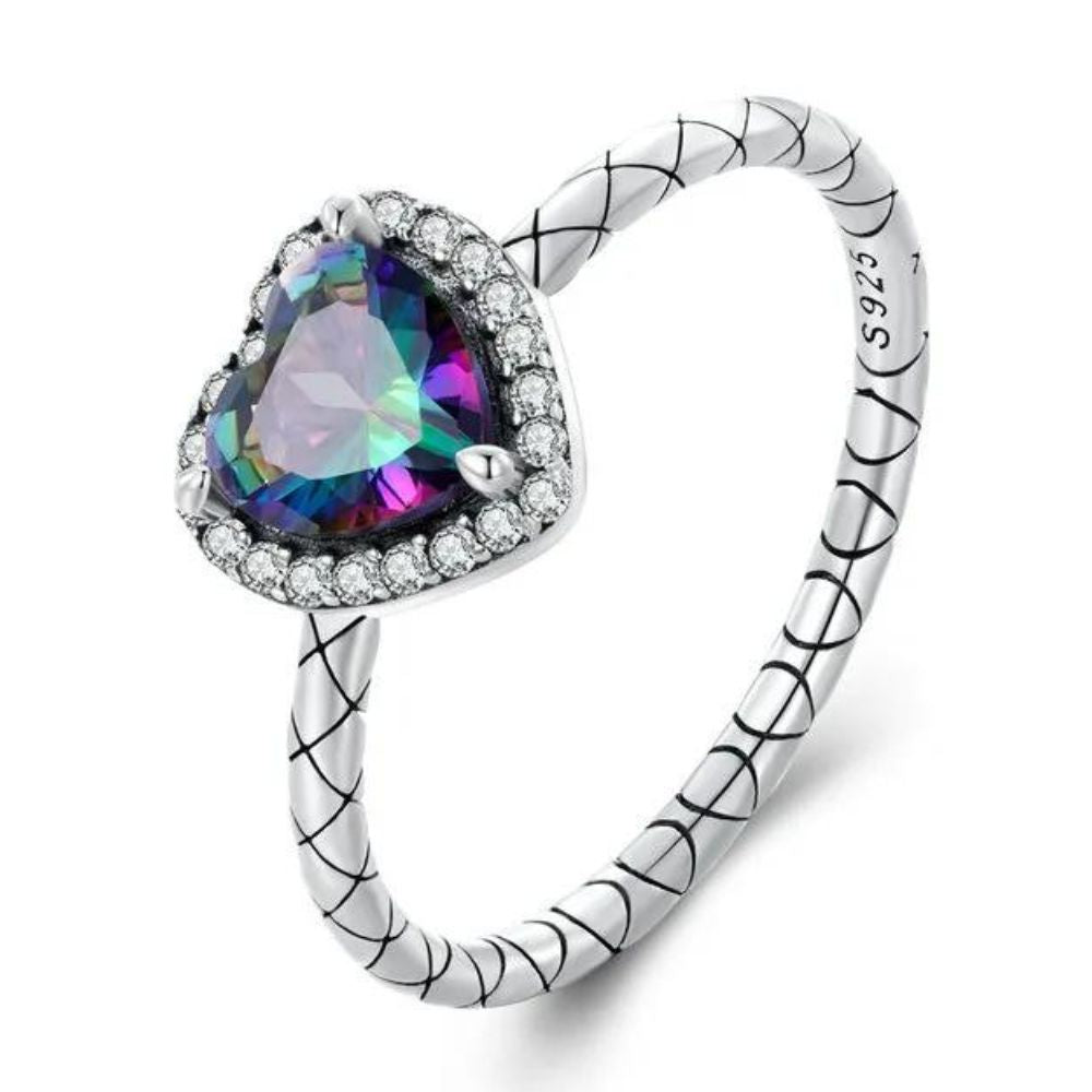 Bague Cœur Argent Topaze