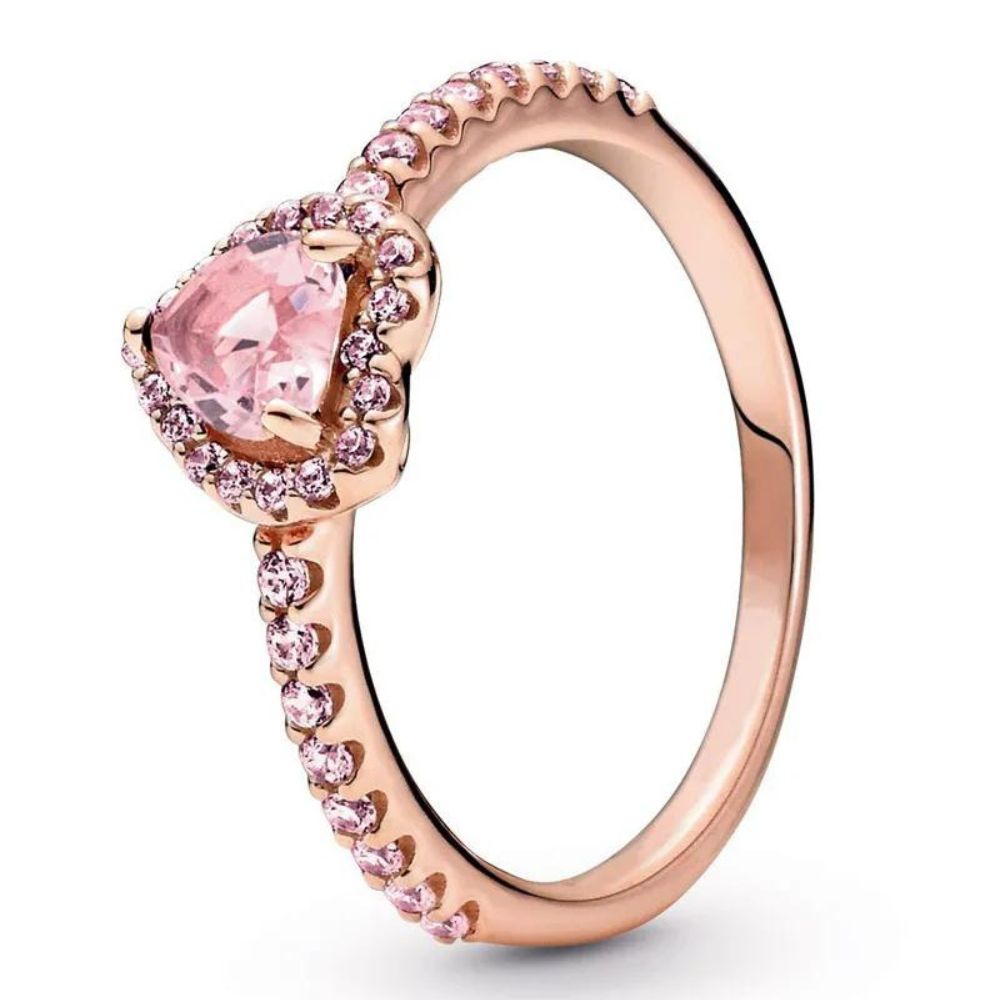 Bague Coeur Or Rose Diamants