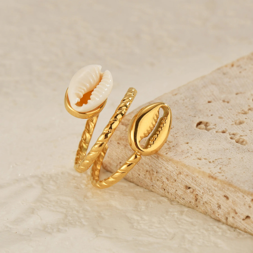 Bague Double Coquillage Cauris