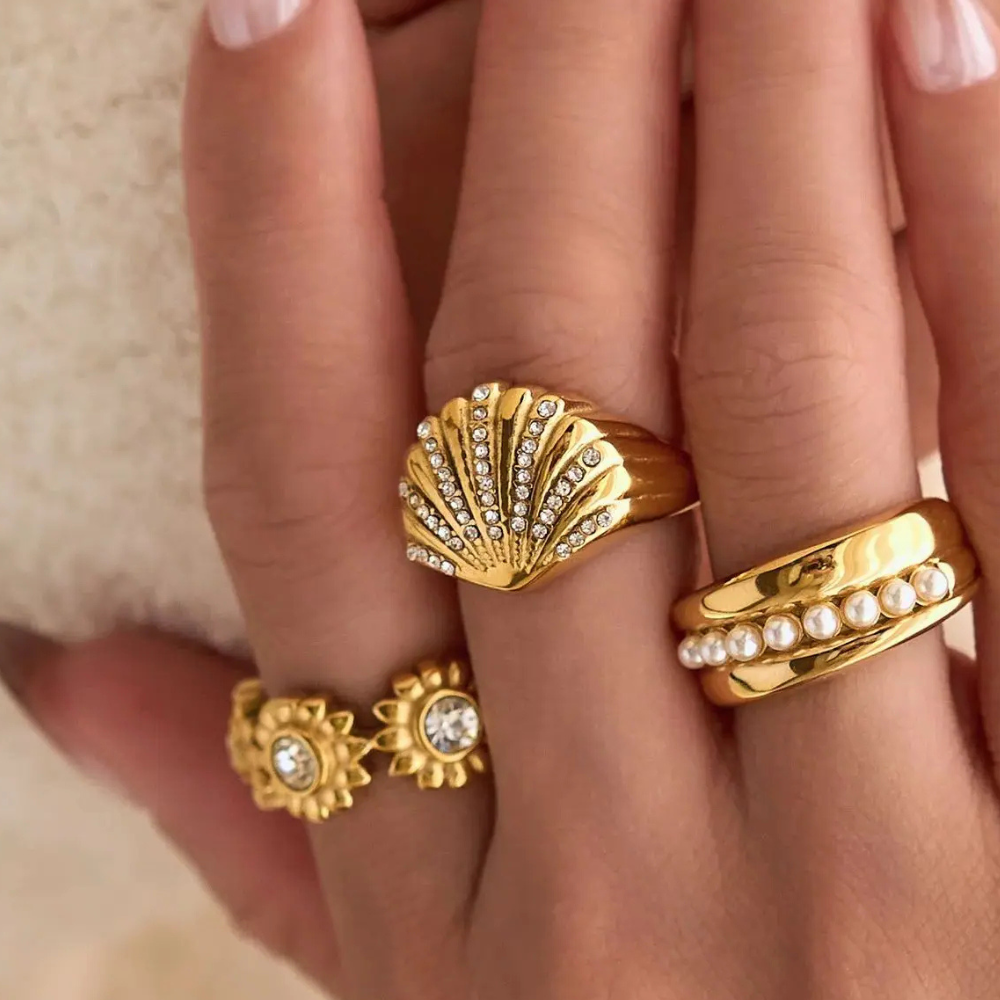 Bague Coquillage Strass