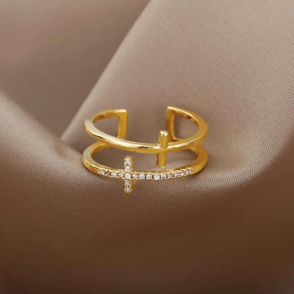 Bague Double Croix