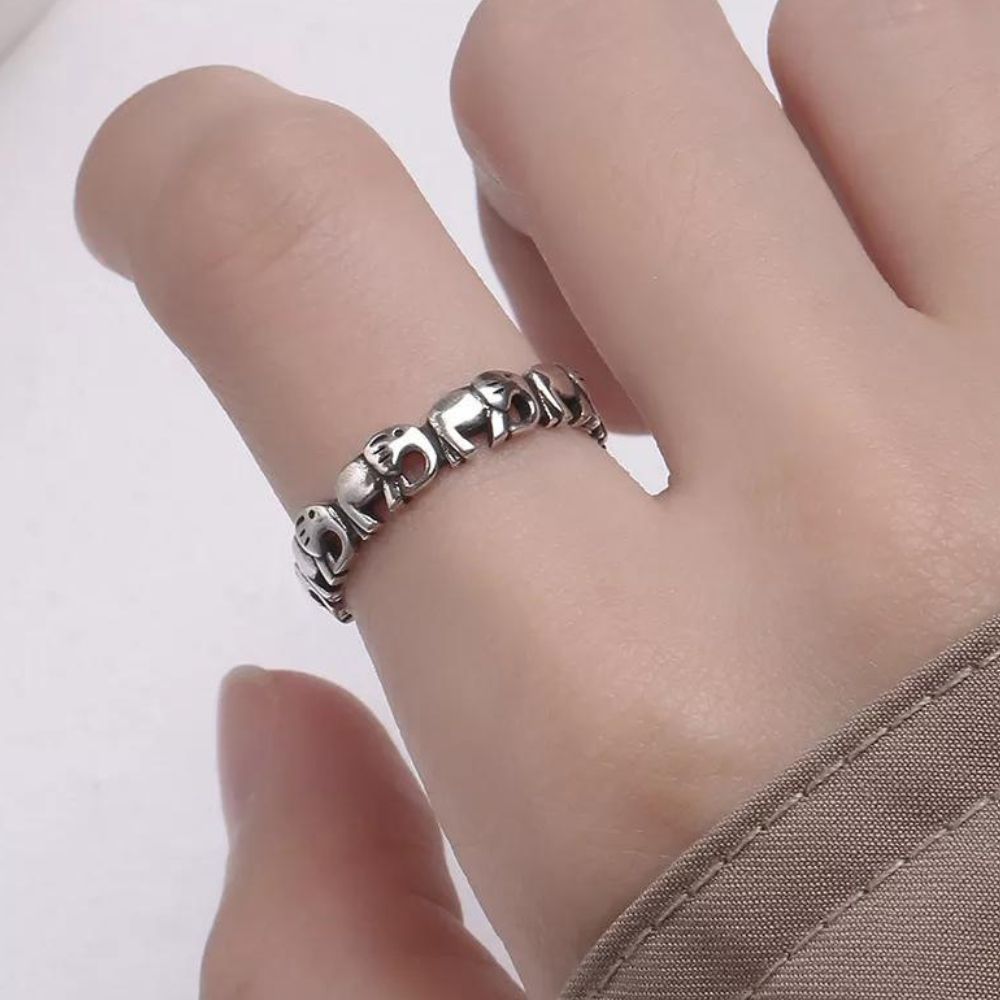 Bague Éléphant Anneau Argent