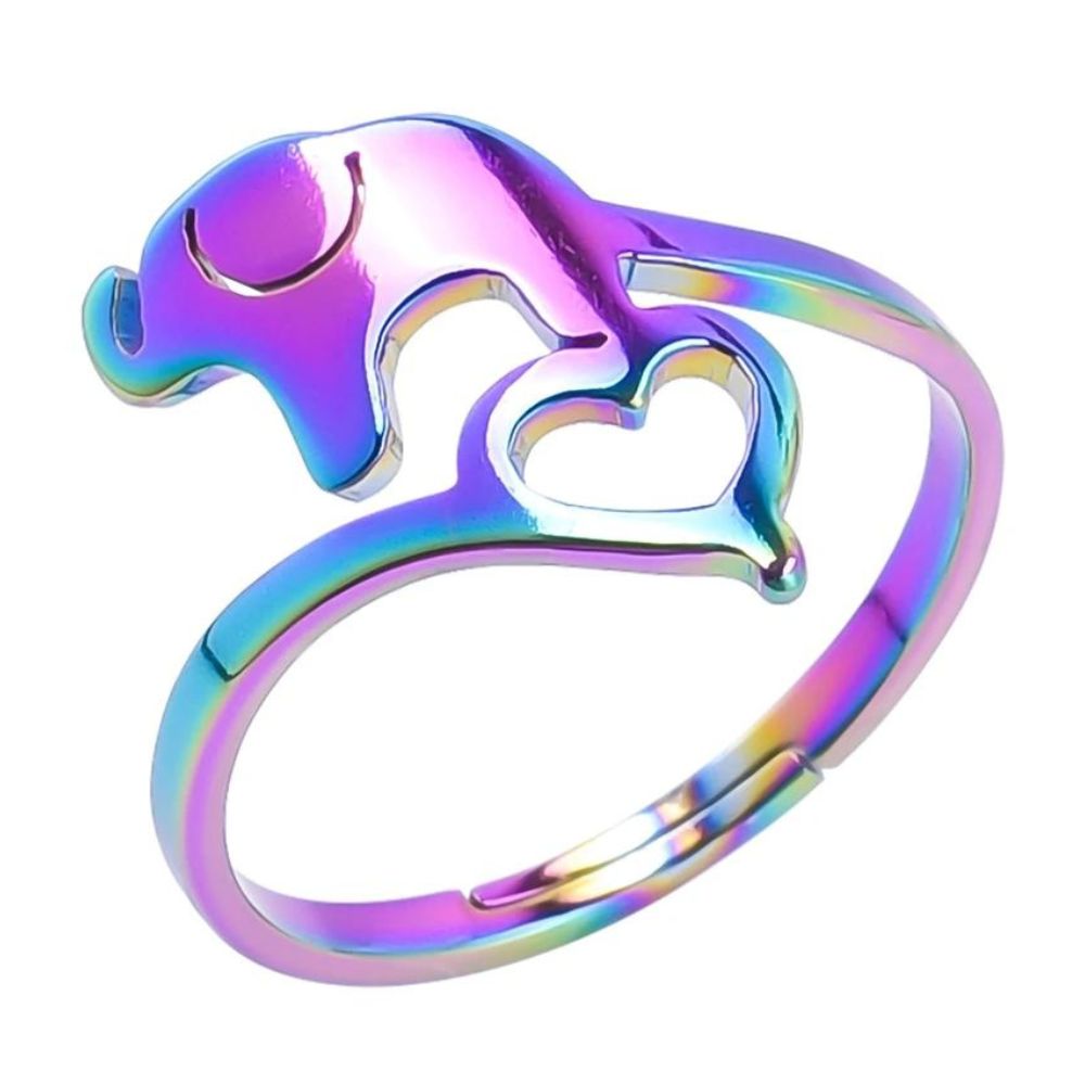 Bague Éléphant avec un Cœur