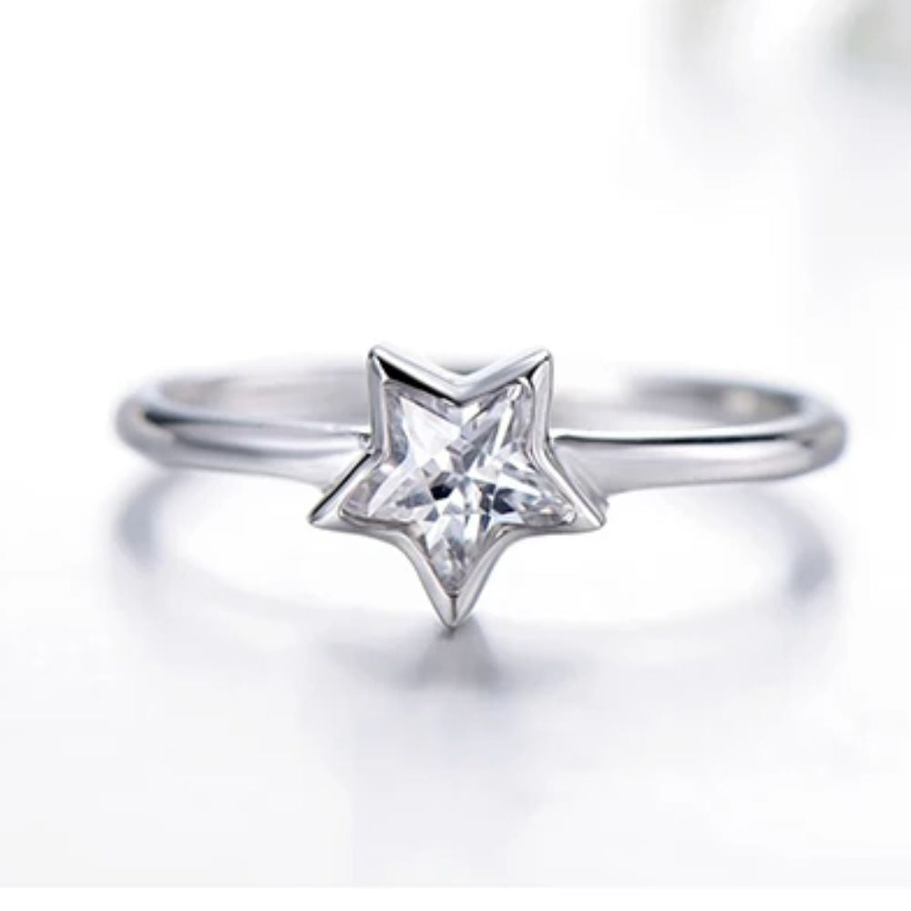 bague avec étoile en argent sterling 925