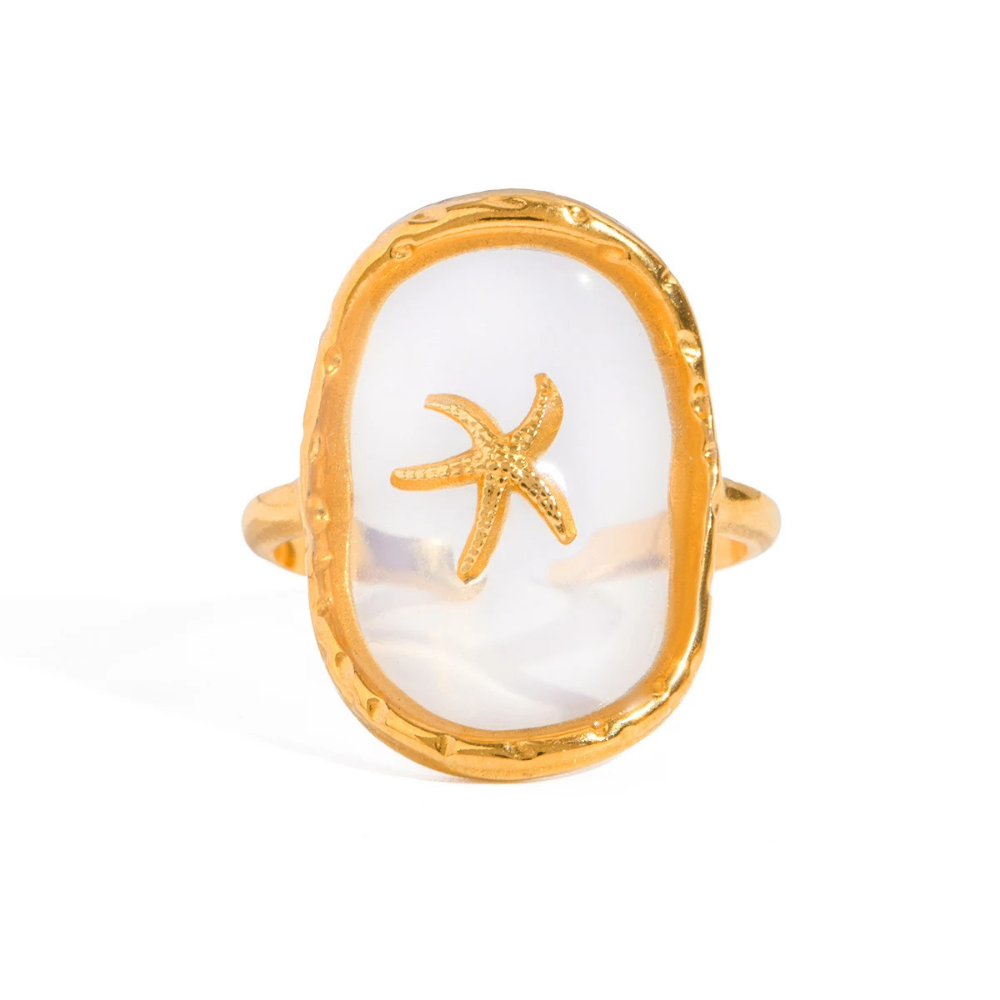 Bague Résine Motif Étoile de Mer