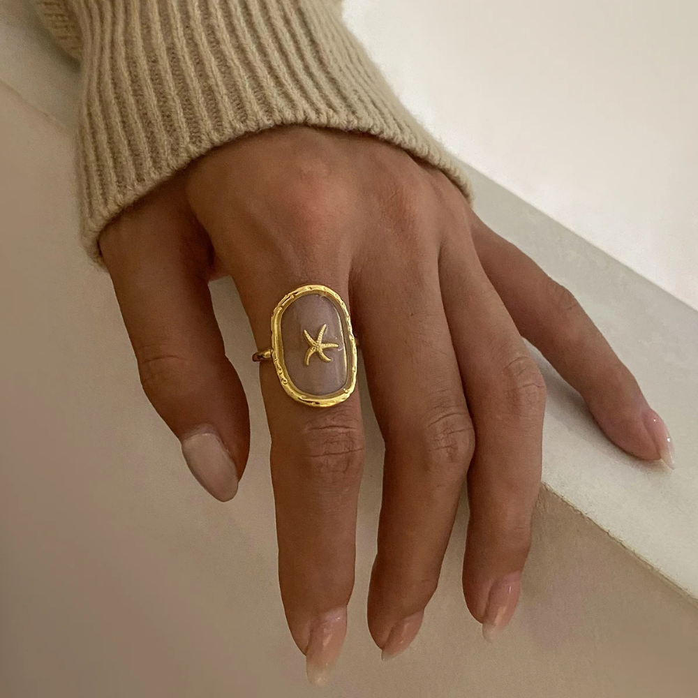 Bague Résine Motif Étoile de Mer