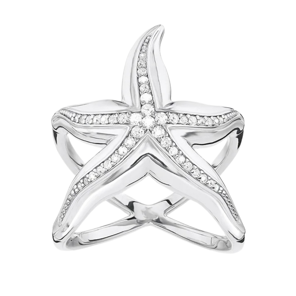 Bague Étoile de Mer Argent Zircon