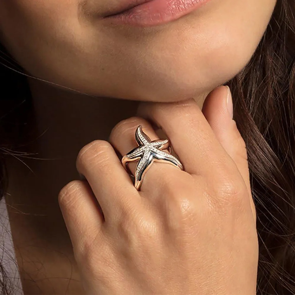 Bague Étoile de Mer Argent Zircon