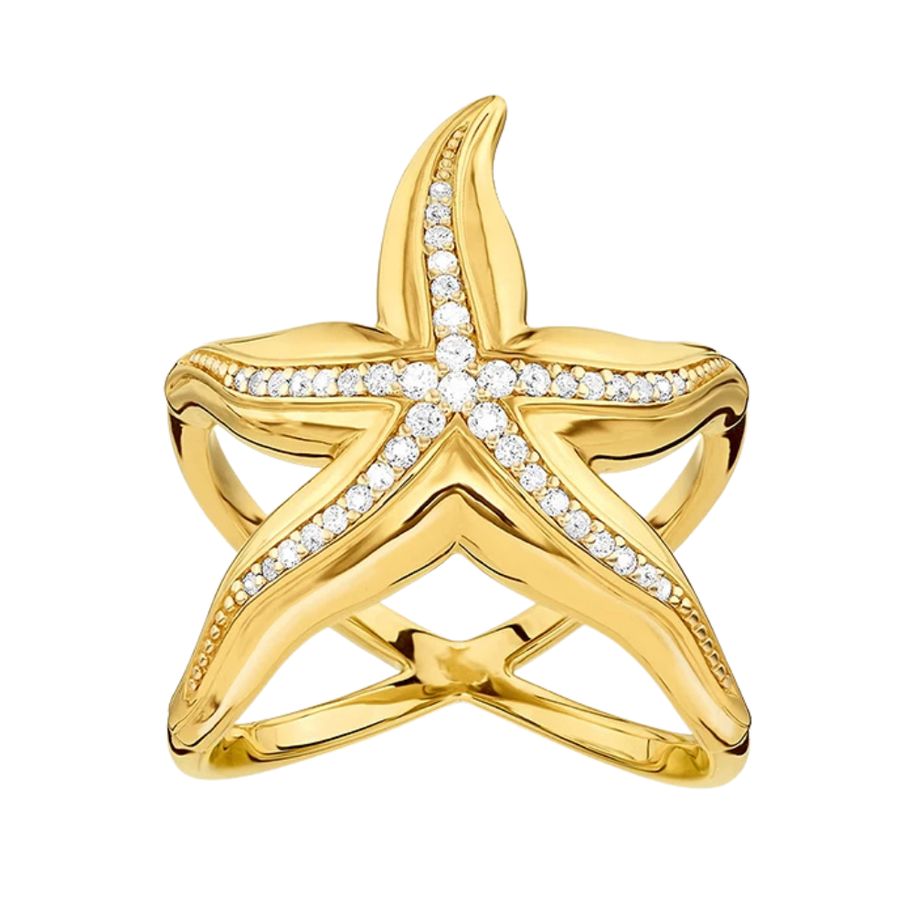 Bague Étoile de Mer Plaqué Or