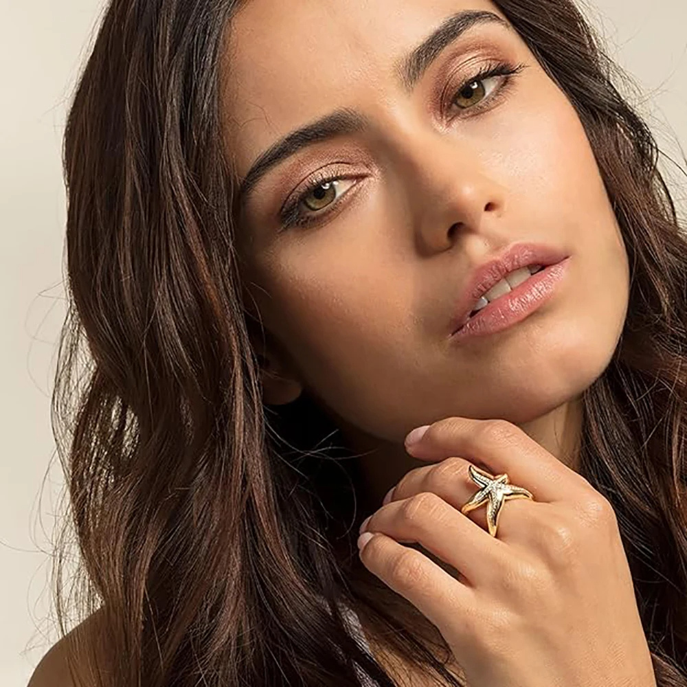 Bague Étoile de Mer Plaqué Or