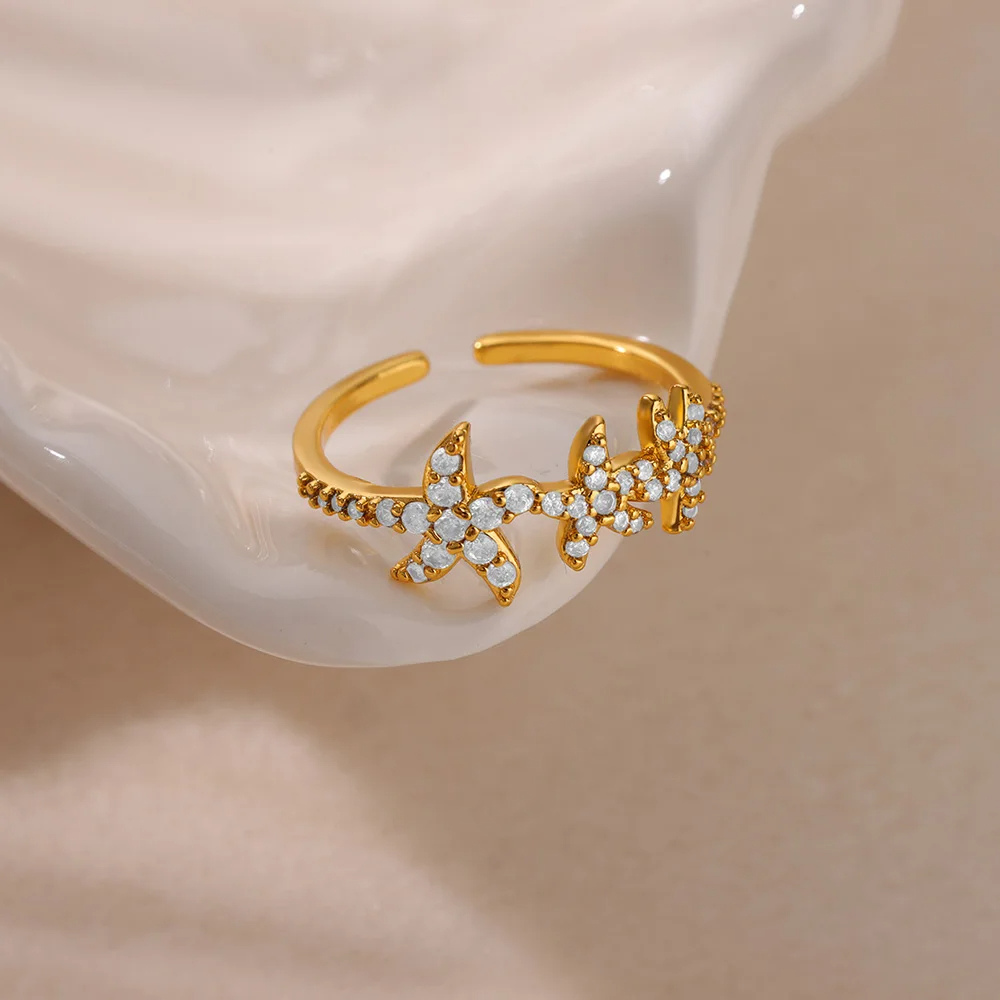 Bague Triple Étoile de Mer