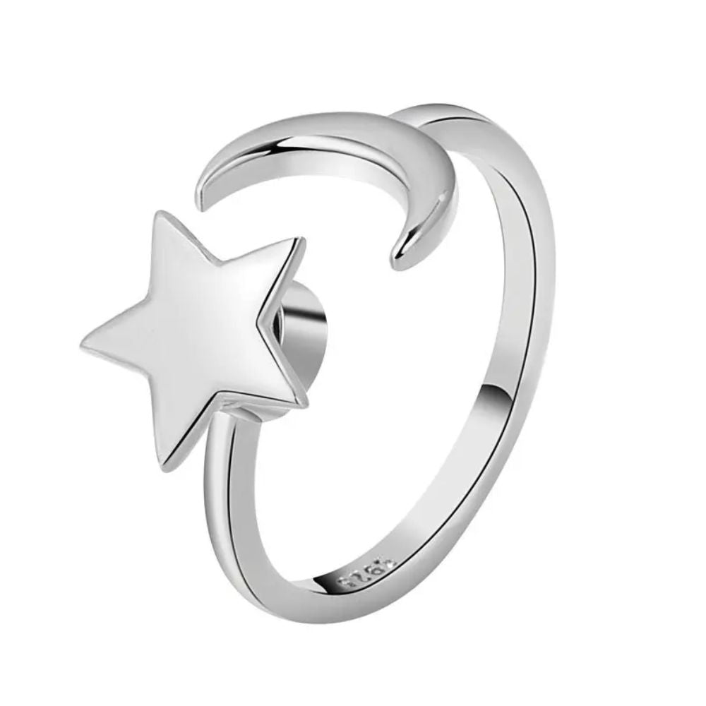 bague étoile lune