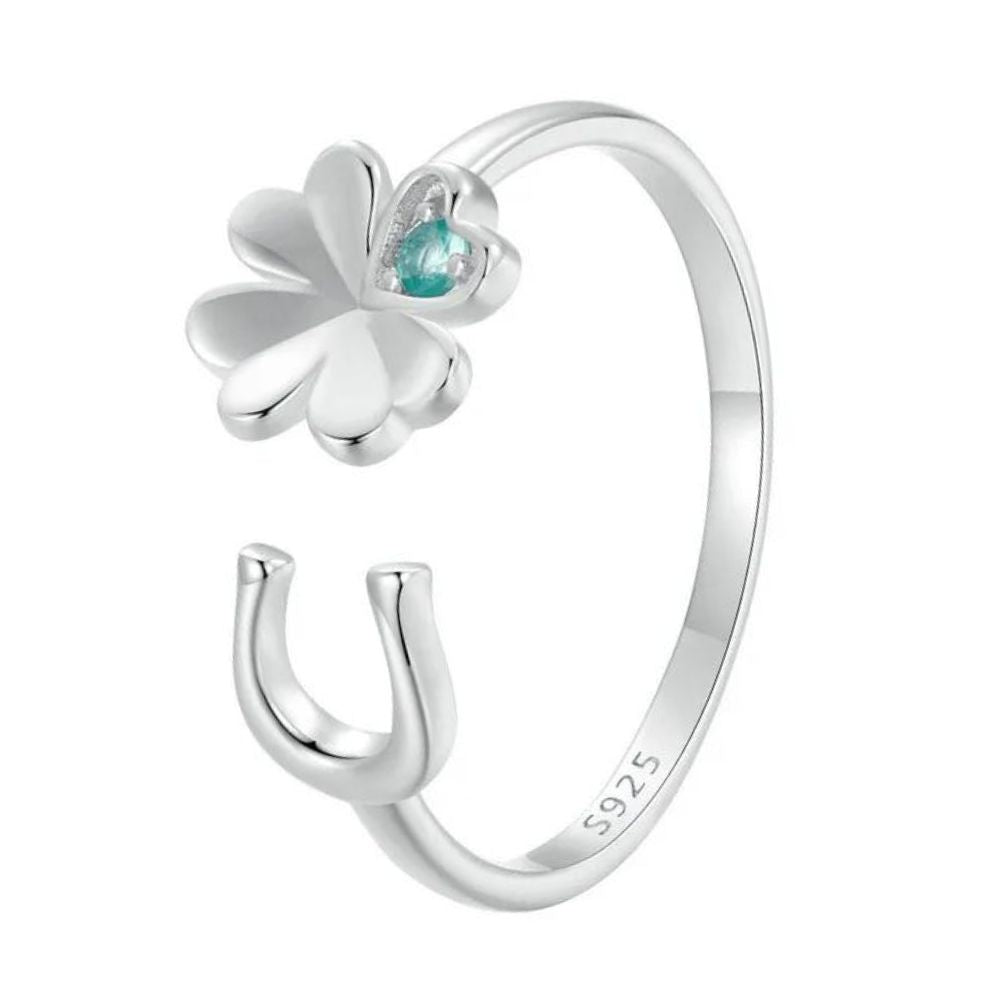 Bague Fer à Cheval et Fleur