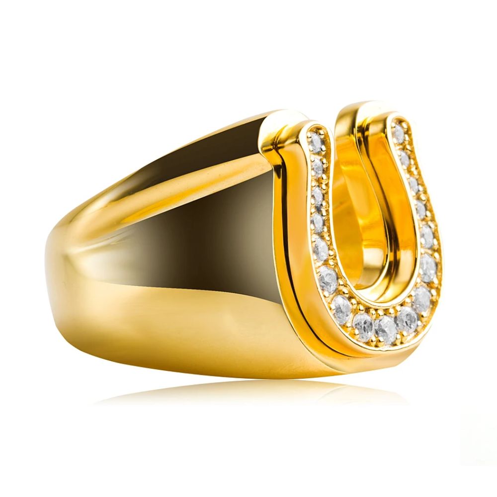 Bague Fer à Cheval Homme Or