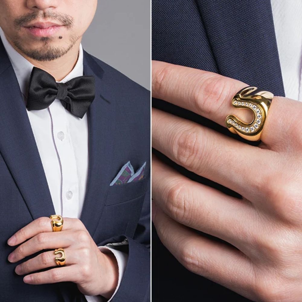 Bague Fer à Cheval Homme Acier